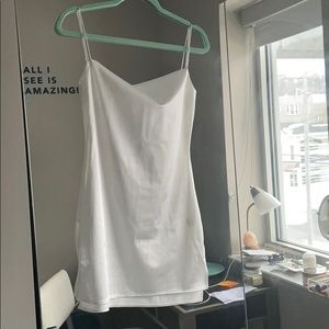 ZAFUL White Silk Slip Mini Dress
